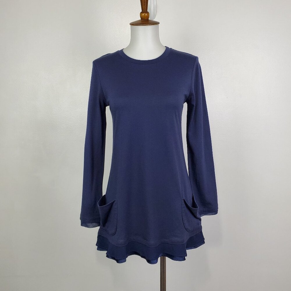 LOGO Lori Goldstein Girl's Modal Blend Knit Tunic Top With Pockets Size XL (12)